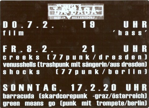 Displayfolie mit Programmvorschau für den Februar 2002