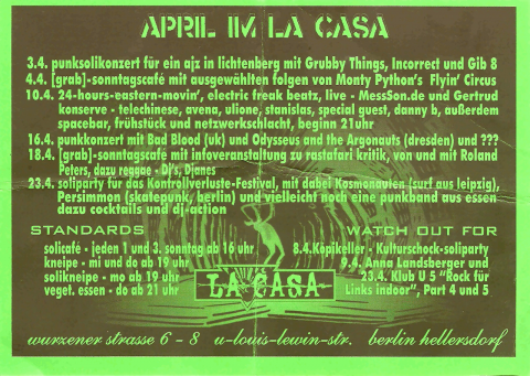 Monatsflyer für den April 2004