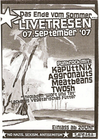 Flyer für den Livetresen am 7. September 2007